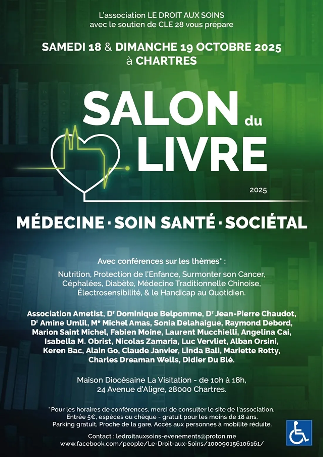 CHARTRES - Salon du livre médecine, soin santé, sociétal