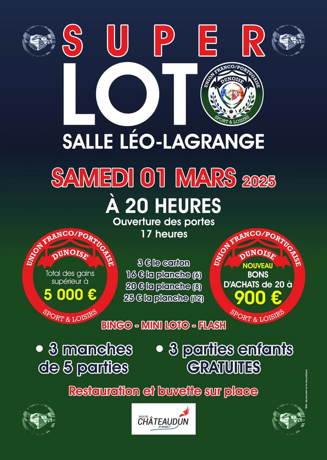 CHÂTEAUDUN - Loto de L'Union Franco-Portugaise Dunoise
