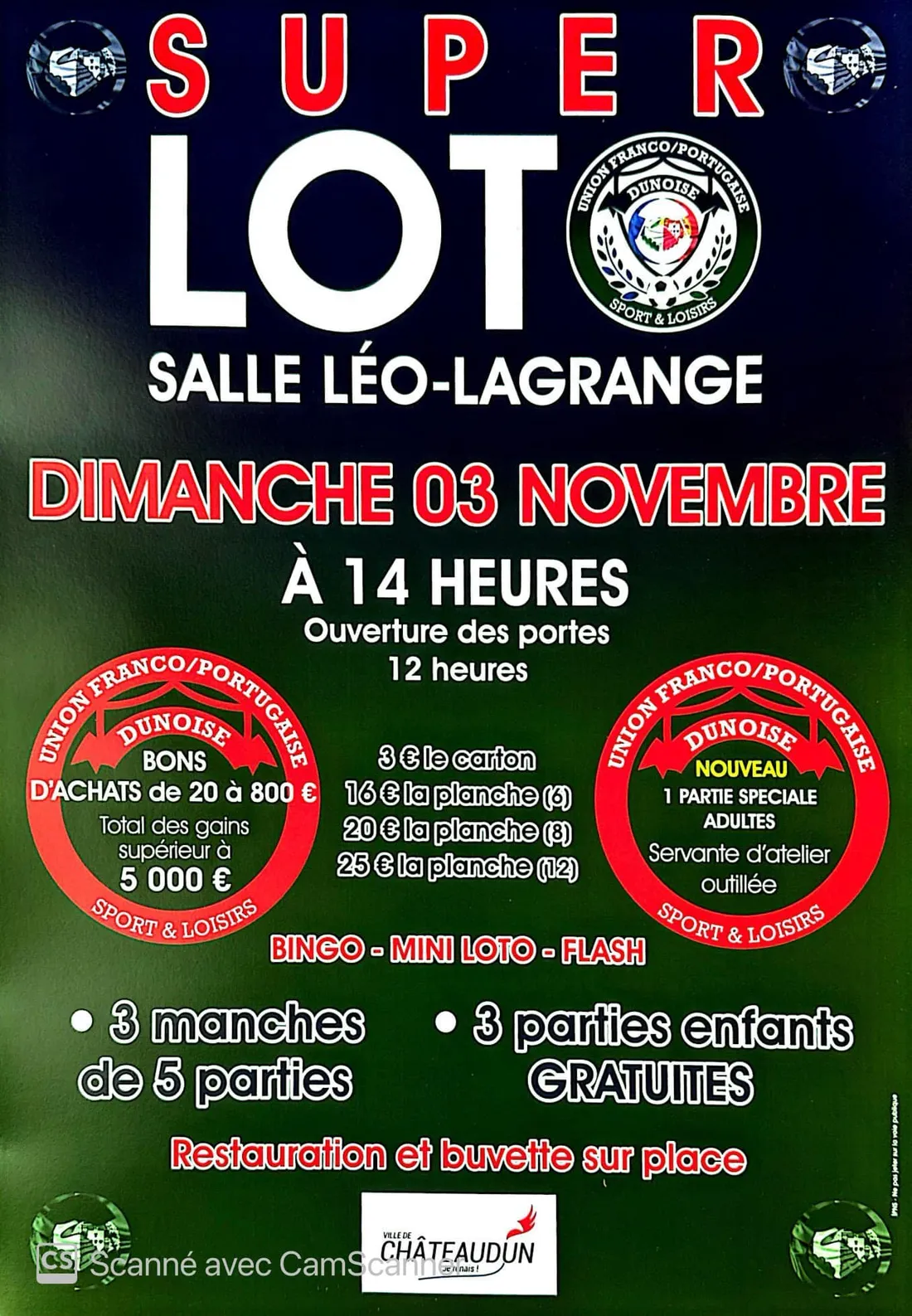 CHÂTEAUDUN – Loto de l’union Franco-portugaise