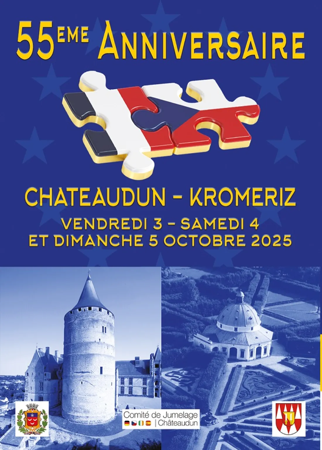 CHÂTEAUDUN - 55e anniversaire Chartres - Kromeriz