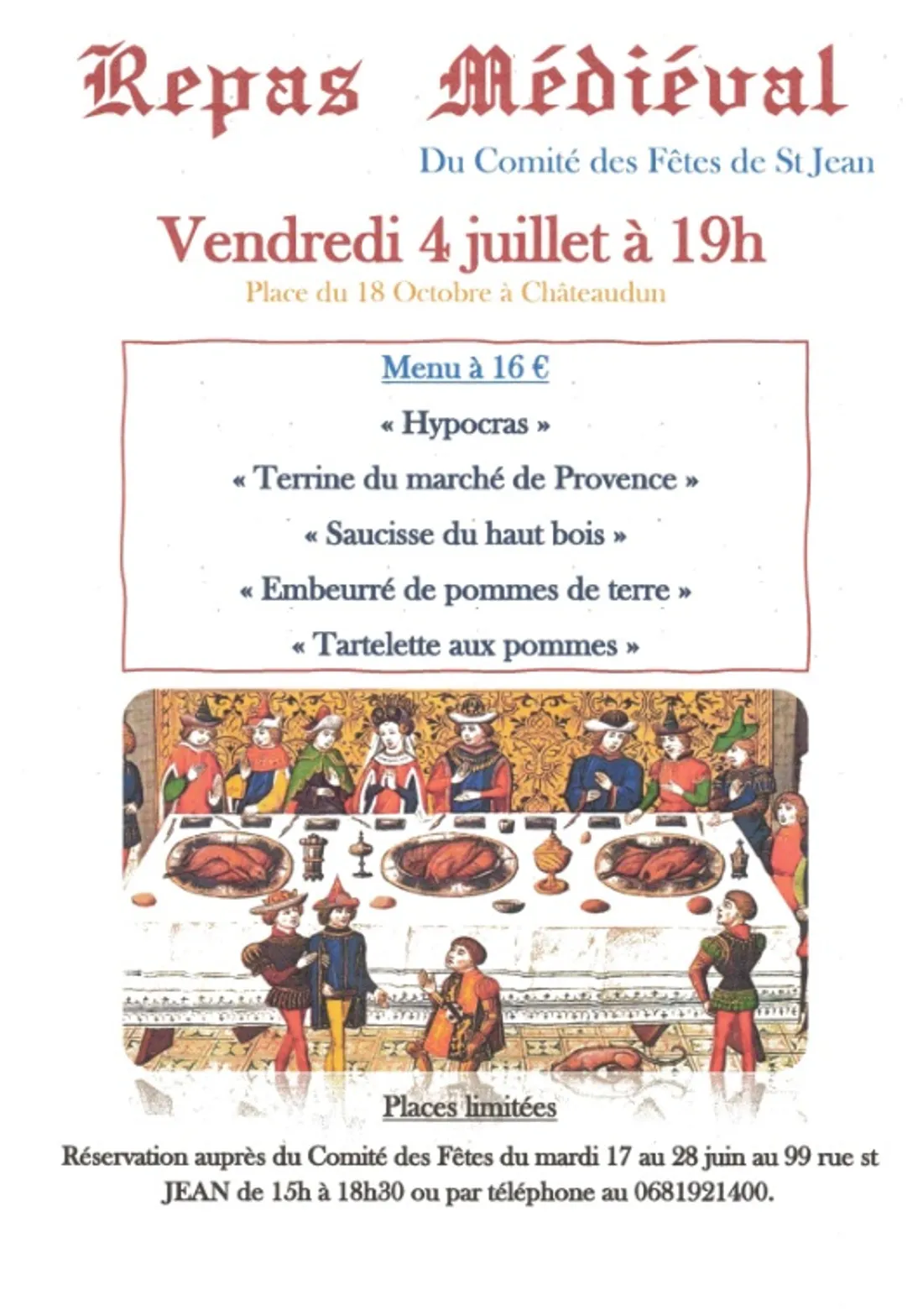 CHÂTEAUDUN - Repas médiéval