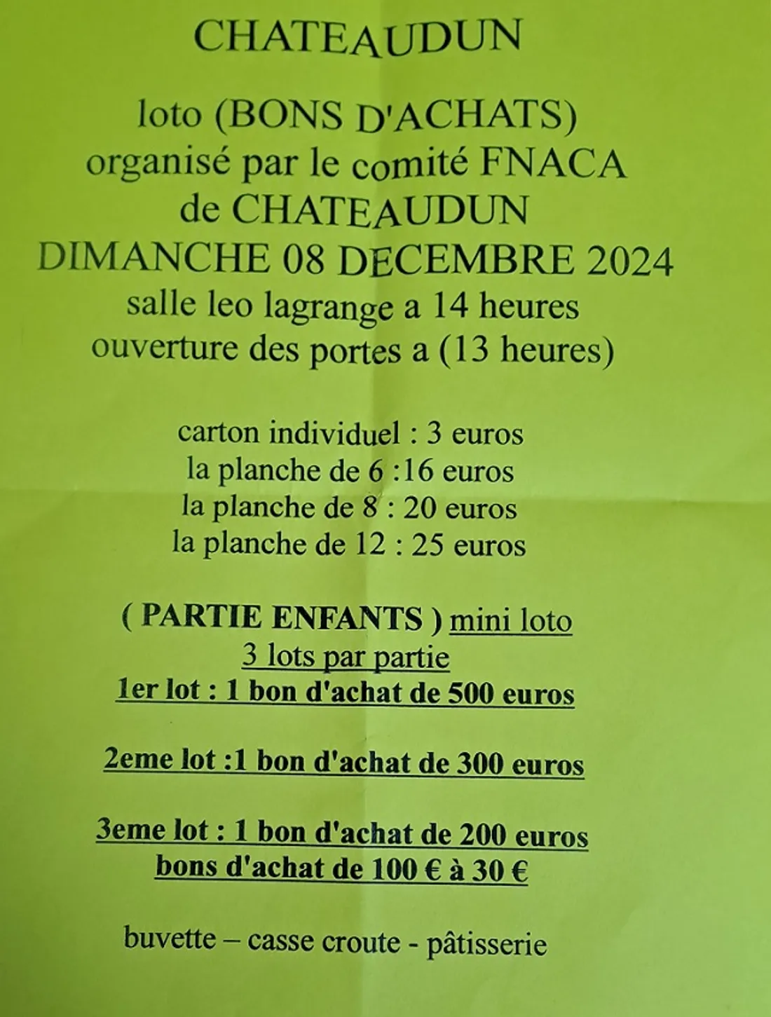 CHÂTEAUDUN - Loto de la FNACA