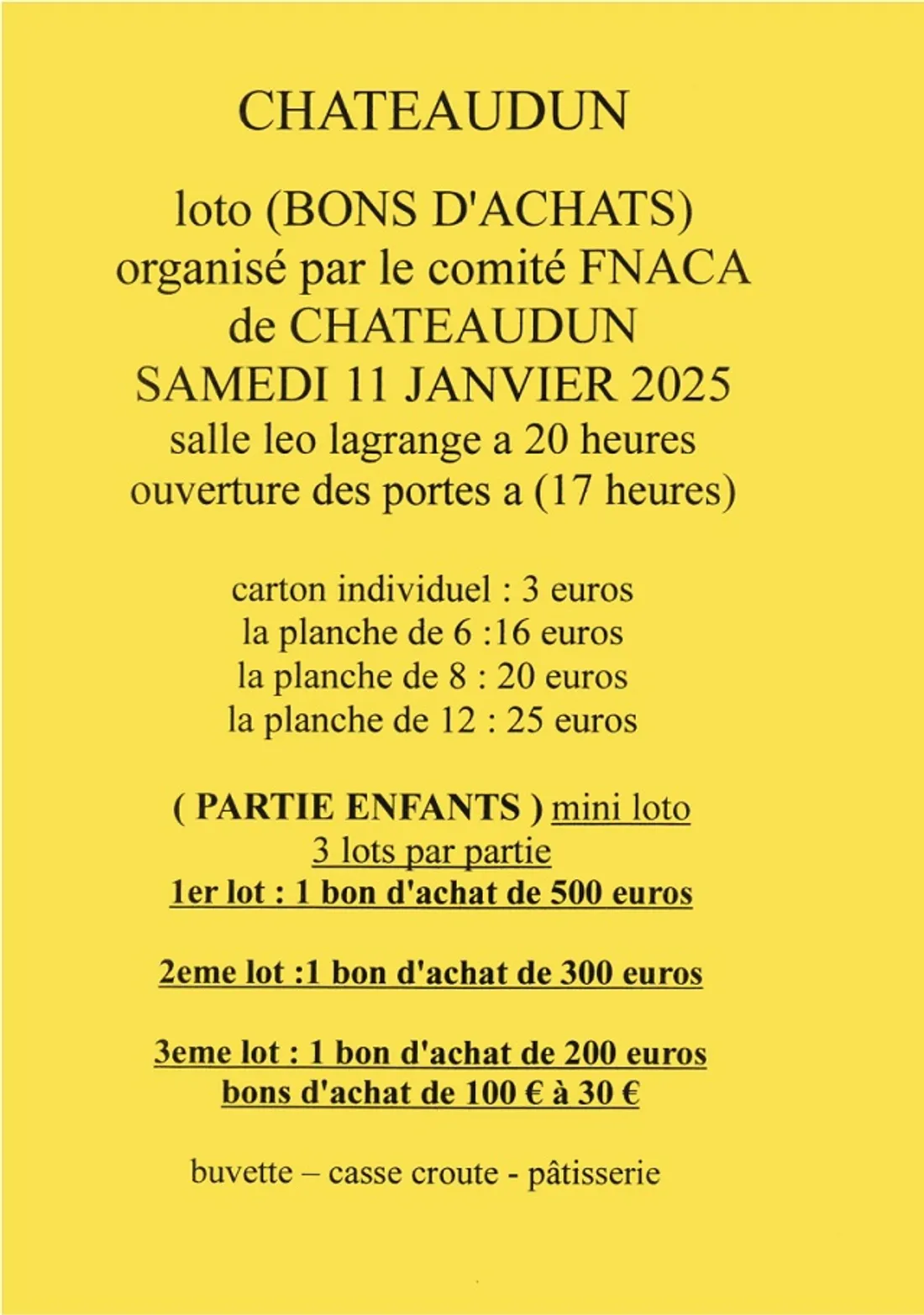 CHÂTEAUDUN - Loto du comité FNACA