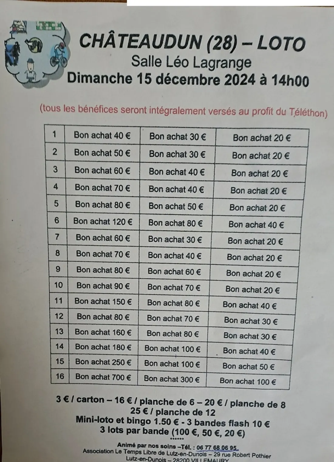 CHÂTEAUDUN - Loto du Temps Libre de Lutz-en-Dunois