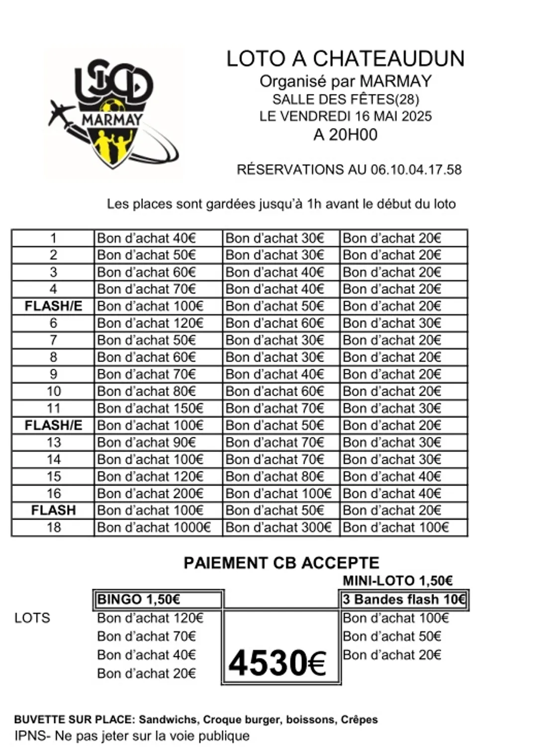 CHÂTEAUDUN - Loto de Marmay