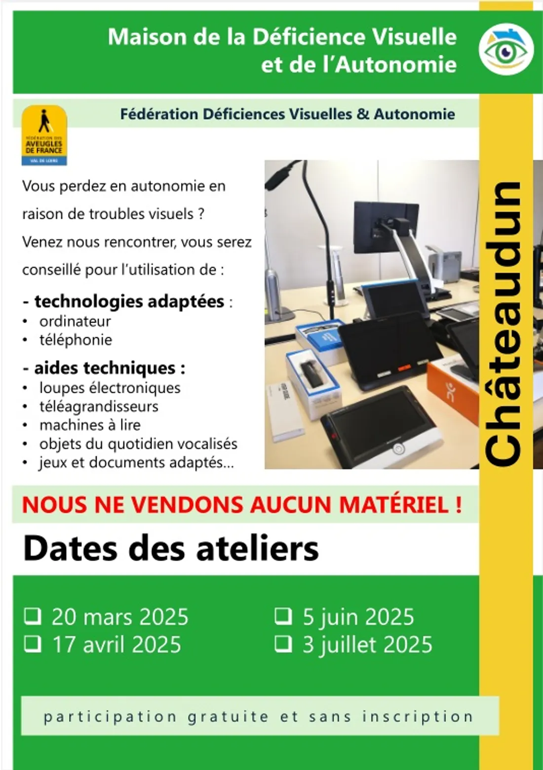 CHÂTEAUDUN - Atelier de la Maison de la Déficience Visuelle et de l'Autonomie