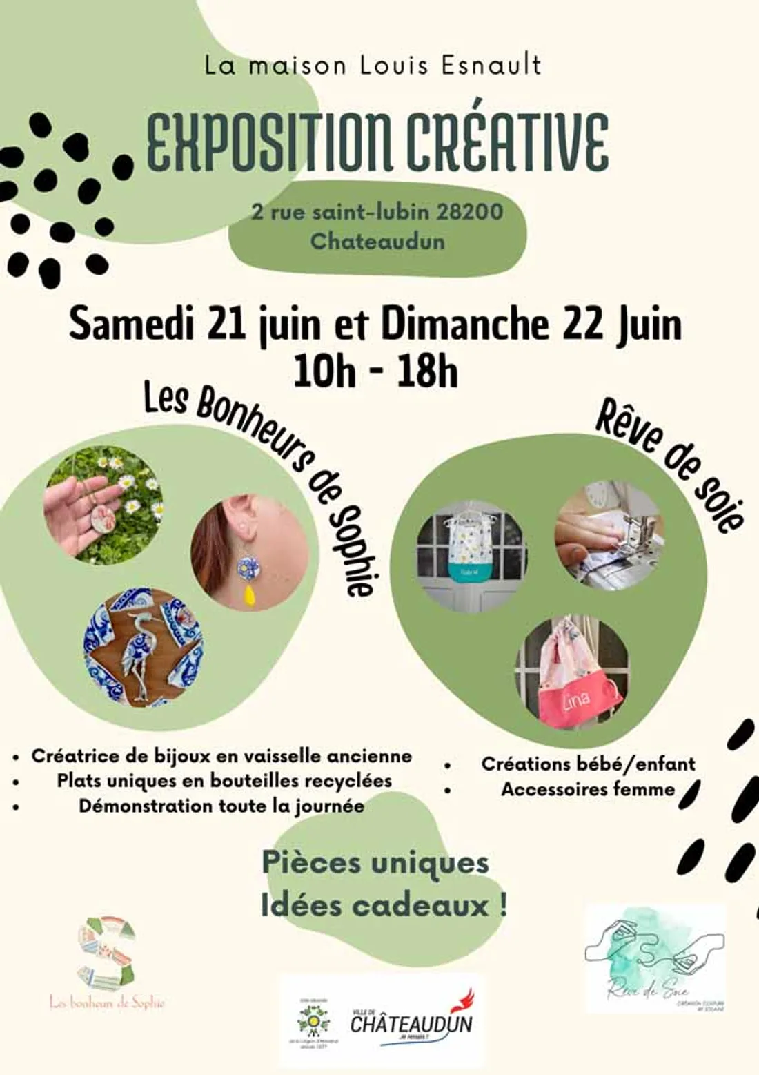 CHÂTEAUDUN - Exposition créative : les Bonheurs de Sophie / Rêve de soie