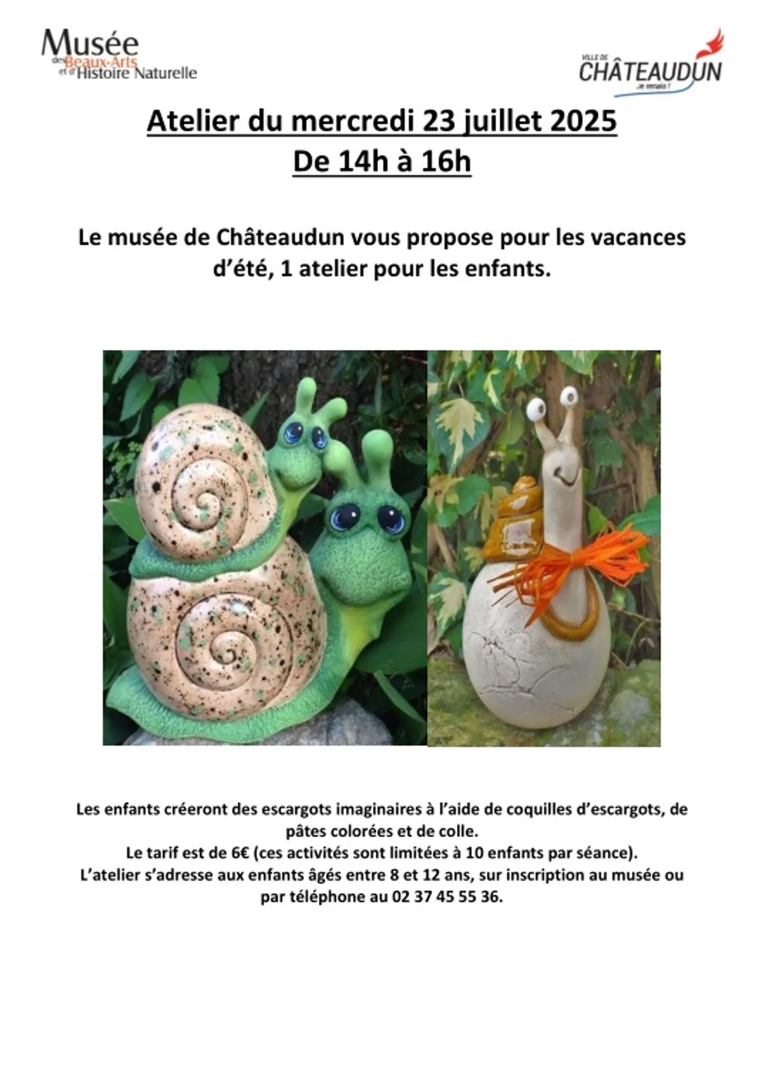 CHÂTEAUDUN - Atelier enfants : des escargots imaginaires