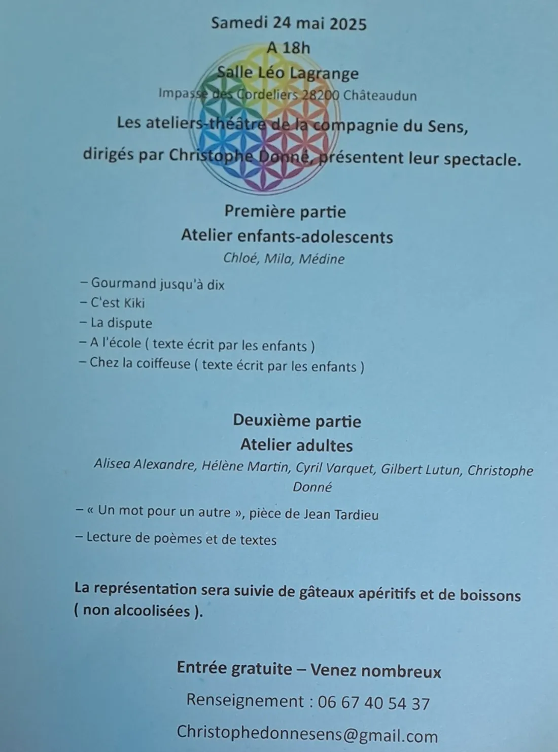CHÂTEAUDUN - Spectacle des ateliers théâtre de la Compagnie du Sens