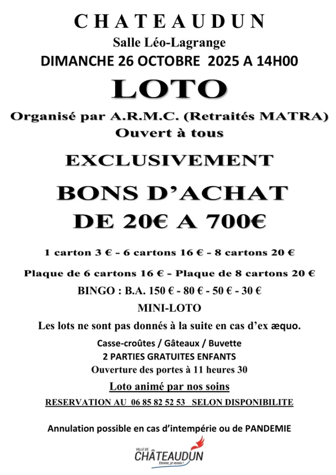 CHÂTEAUDUN - Loto de l'ARMC
