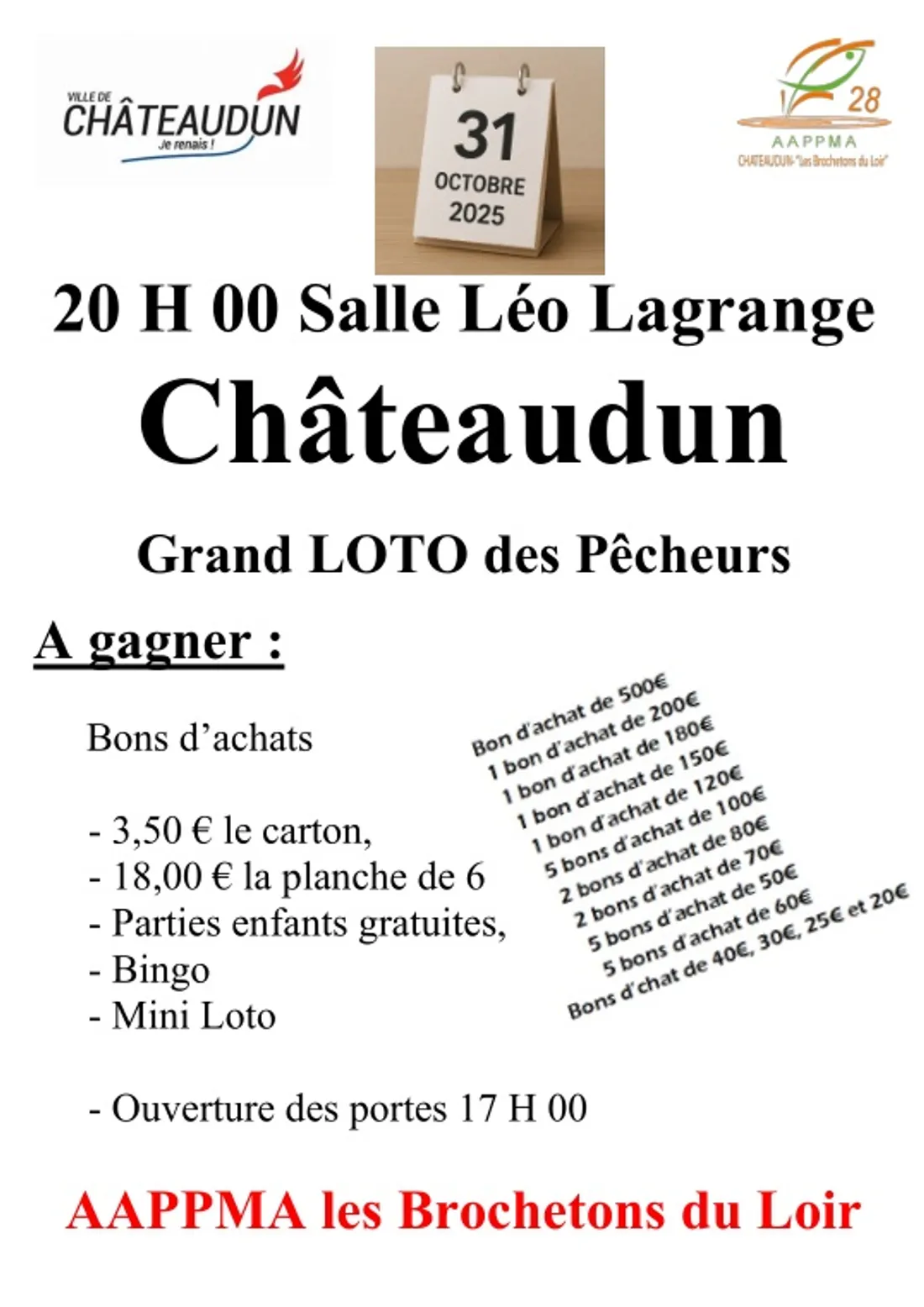 CHÂTEAUDUN - Loto des Brochetons du Loir