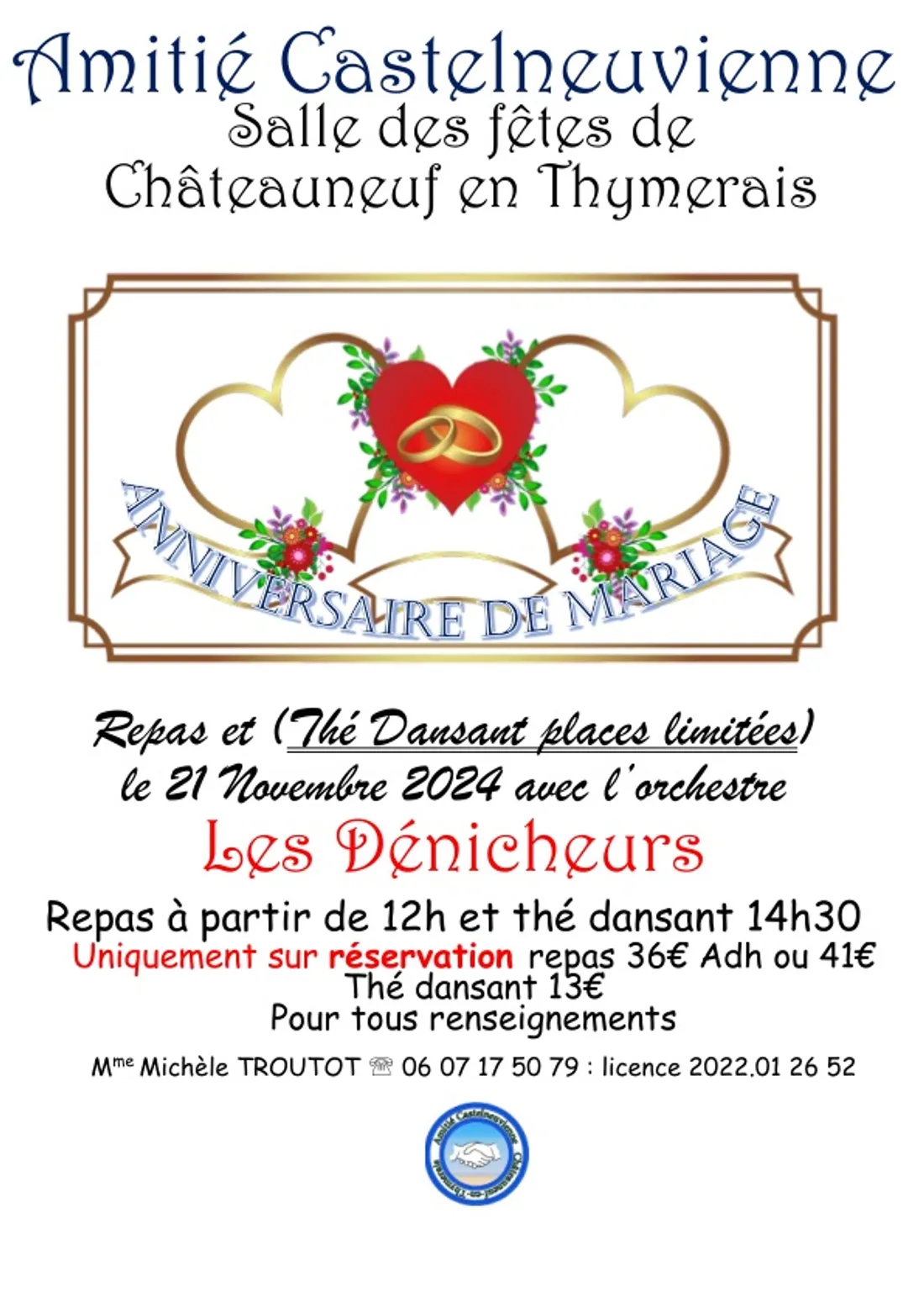 CHÂTEAUNEUF-EN-THYMERAIS - Déjeuner et thé dansant avec Les Dénicheurs