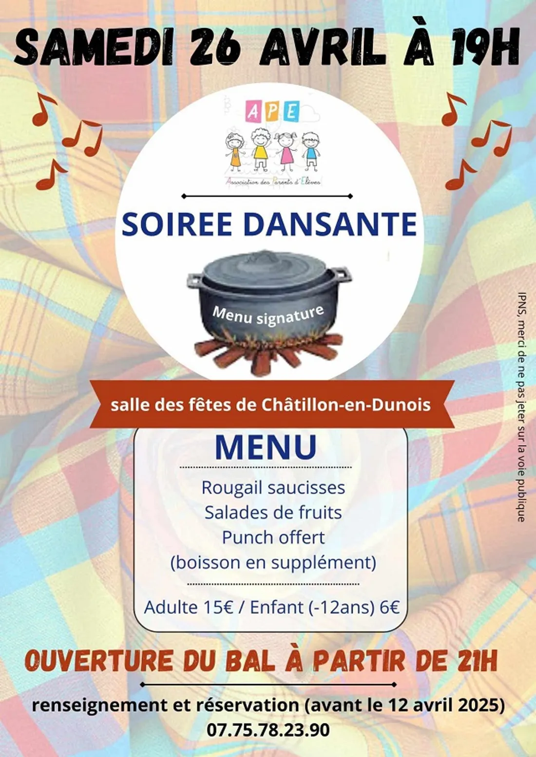 CHÂTILLON-EN-DUNOIS - Soirée dansante de l'APE
