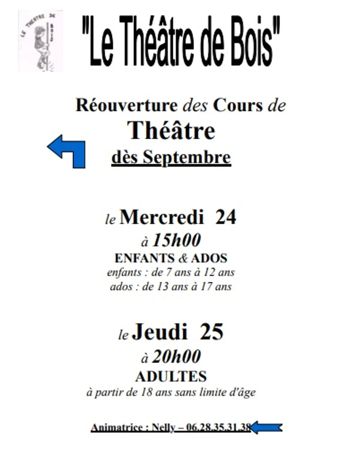 CHÂTILLON-EN-DUNOIS - Réouverture des cours de théâtre