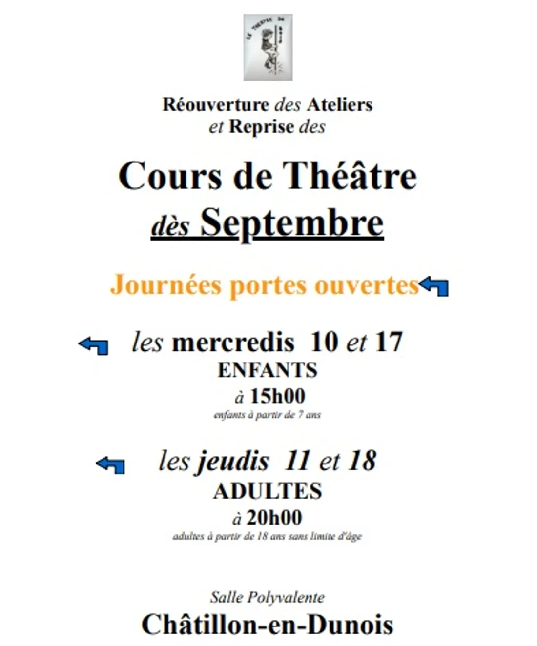 CHÂTILLON-EN-DUNOIS - Portes ouvertes des Ateliers théâtre
