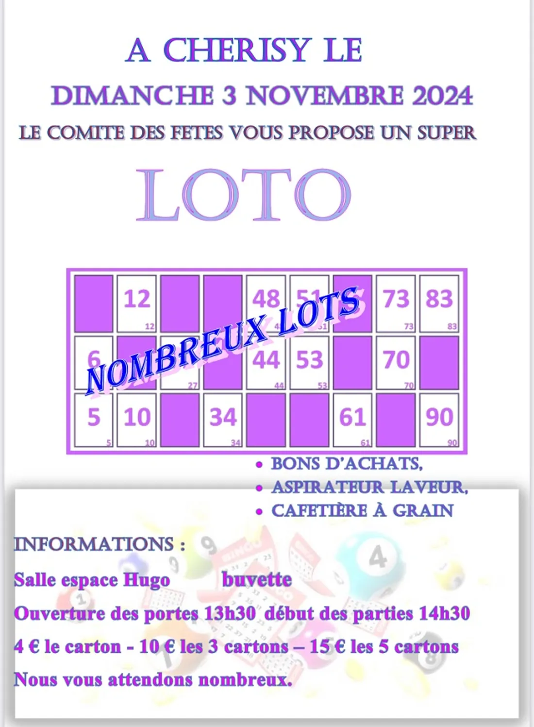 CHÉRISY - Loto du comité des fêtes