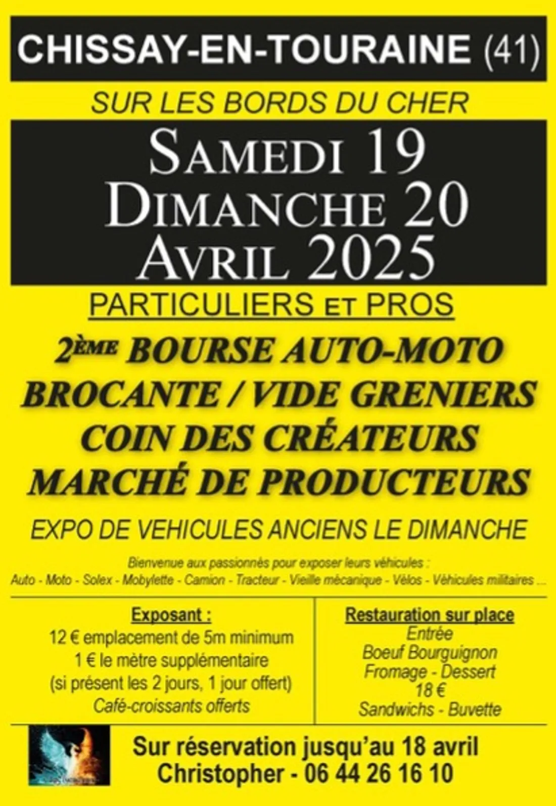 CHISSAY-EN-TOURAINE (41) - Bourse auto moto, brocante, vide-greniers, marché de producteurs