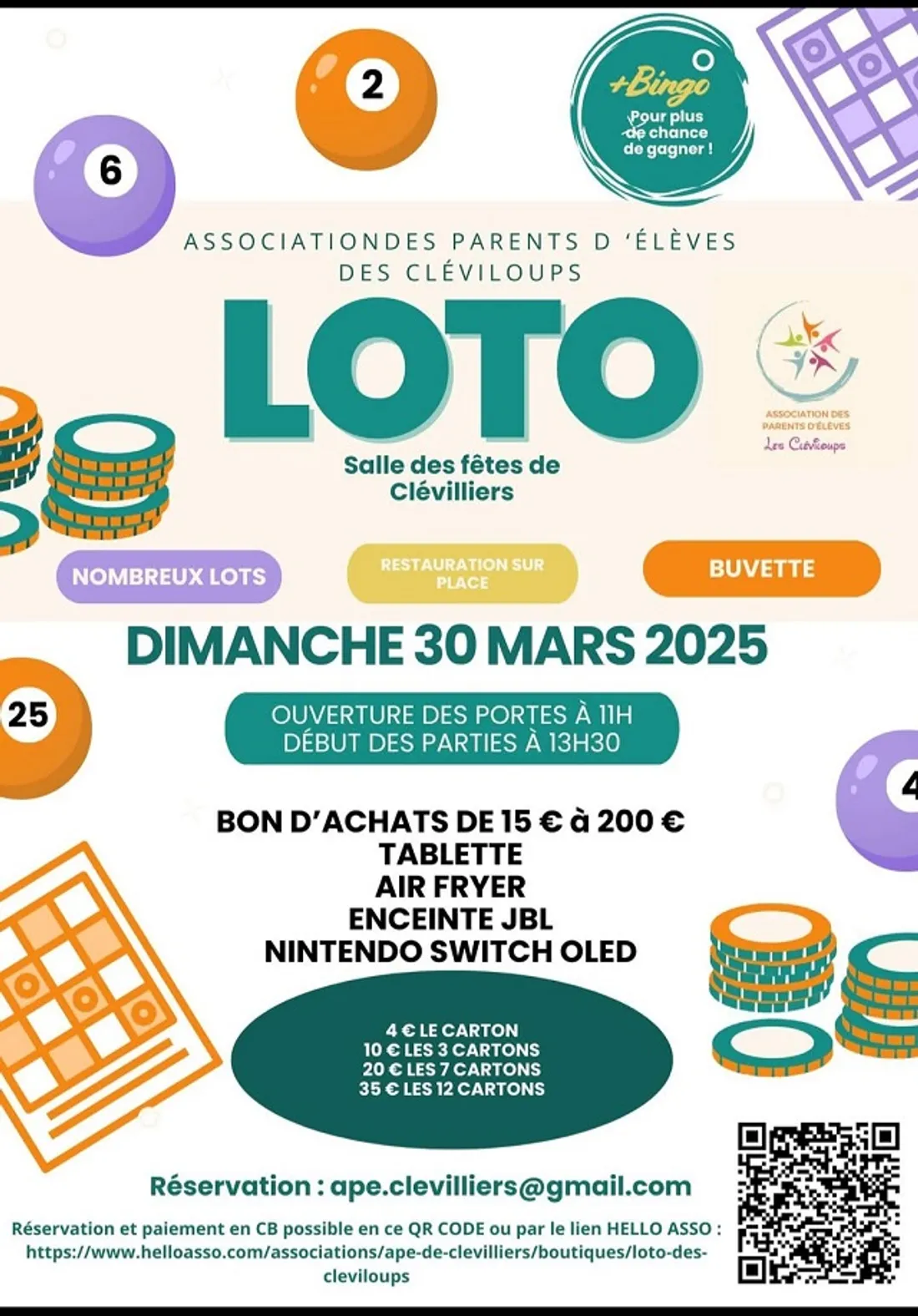 CLÉVILLIERS - Loto de l'APE