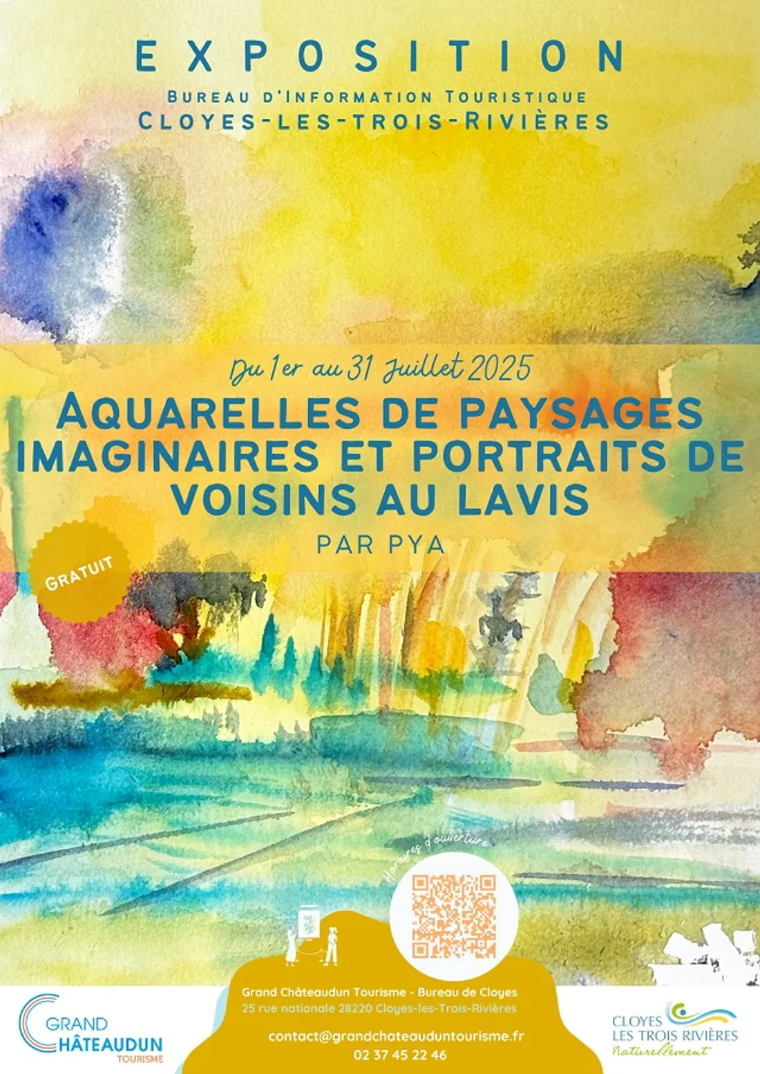 CLOYES-SUR-LE-LOIR - Exposition : Aquarelles de paysages imaginaires