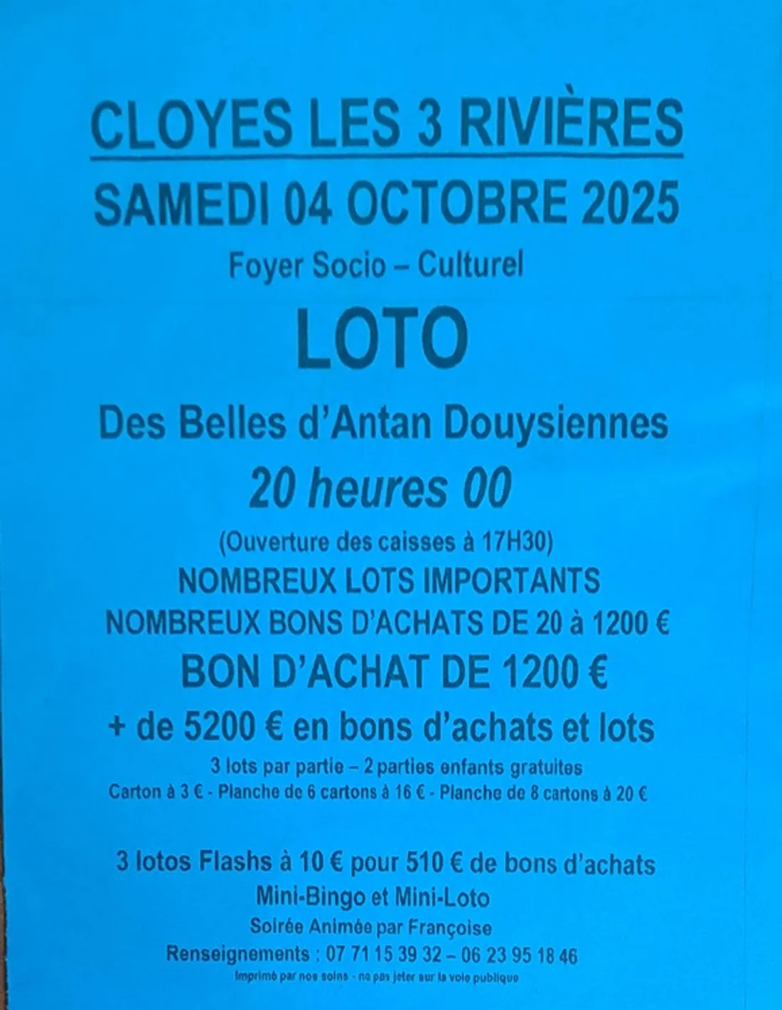 CLOYES-SUR-LE-LOIR - Loto des Belles d'Antan Douysiennes