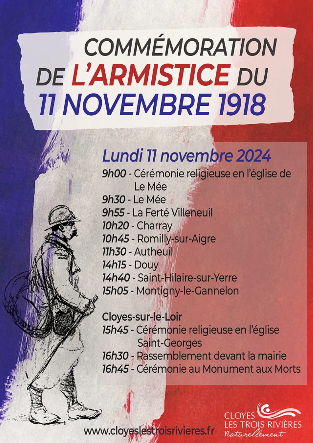 CLOYES-LES-TROIS-RIVIÈRES - Cérémonie du 11 novembre