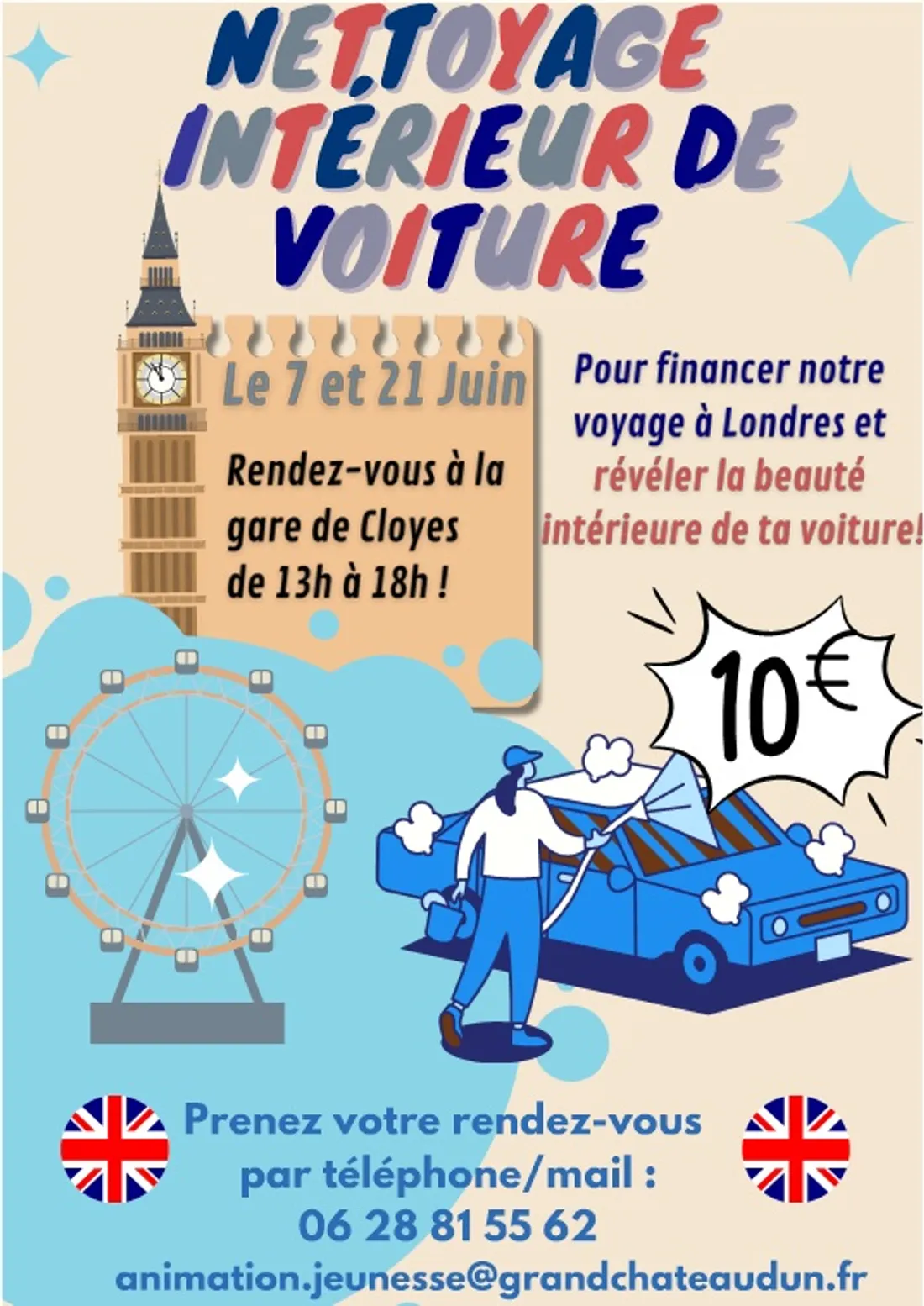CLOYES-SUR-LE-LOIR - Nettoyage intérieur de voiture