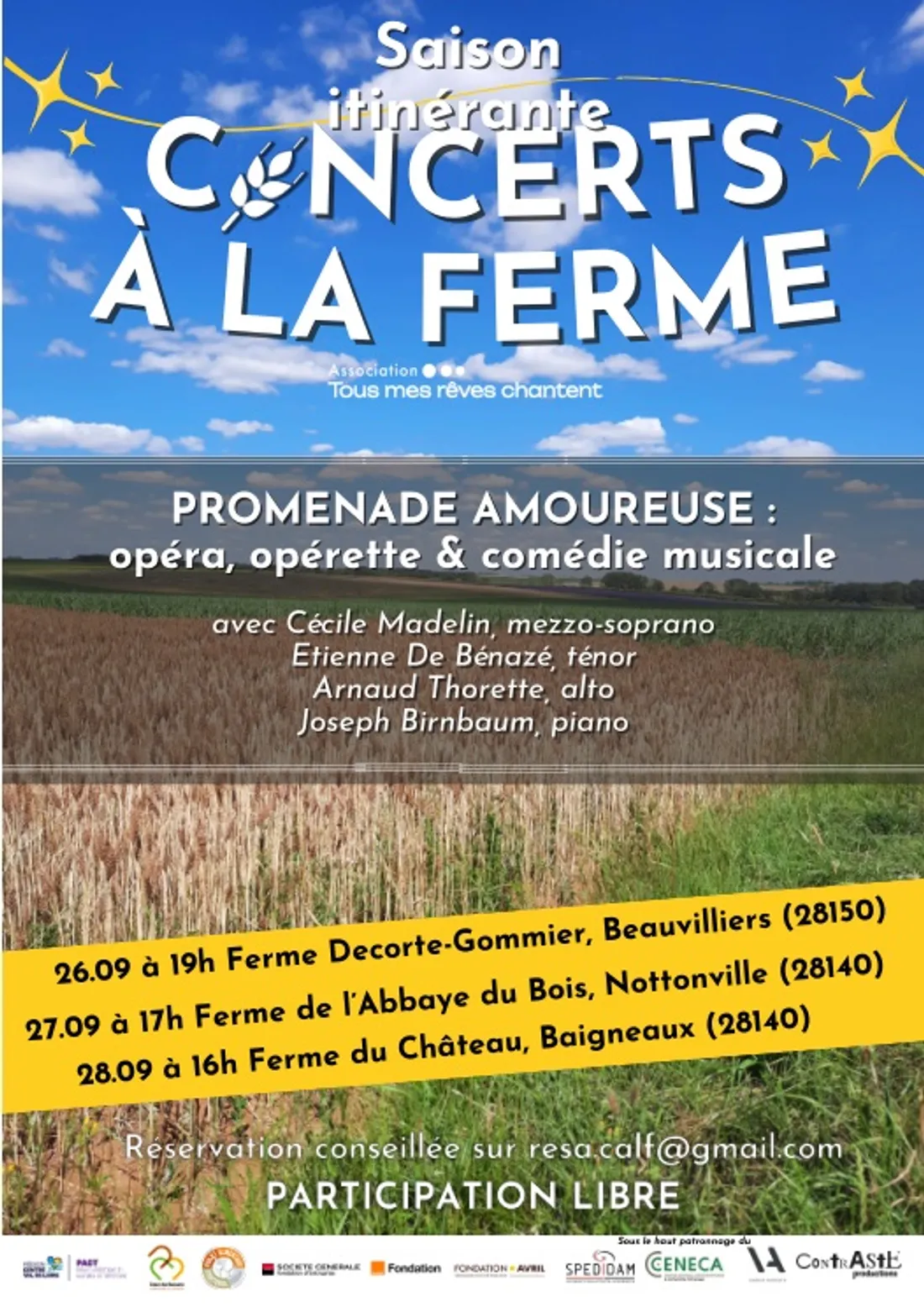 BEAUVILLIERS - Concert à la ferme : promenade amoureuse