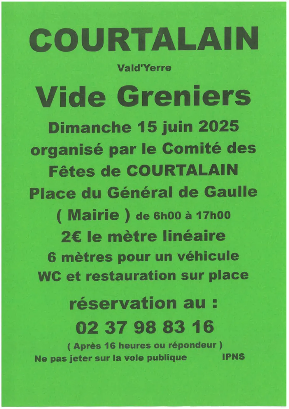 COURTALAIN - Vide-greniers du comité des fêtes