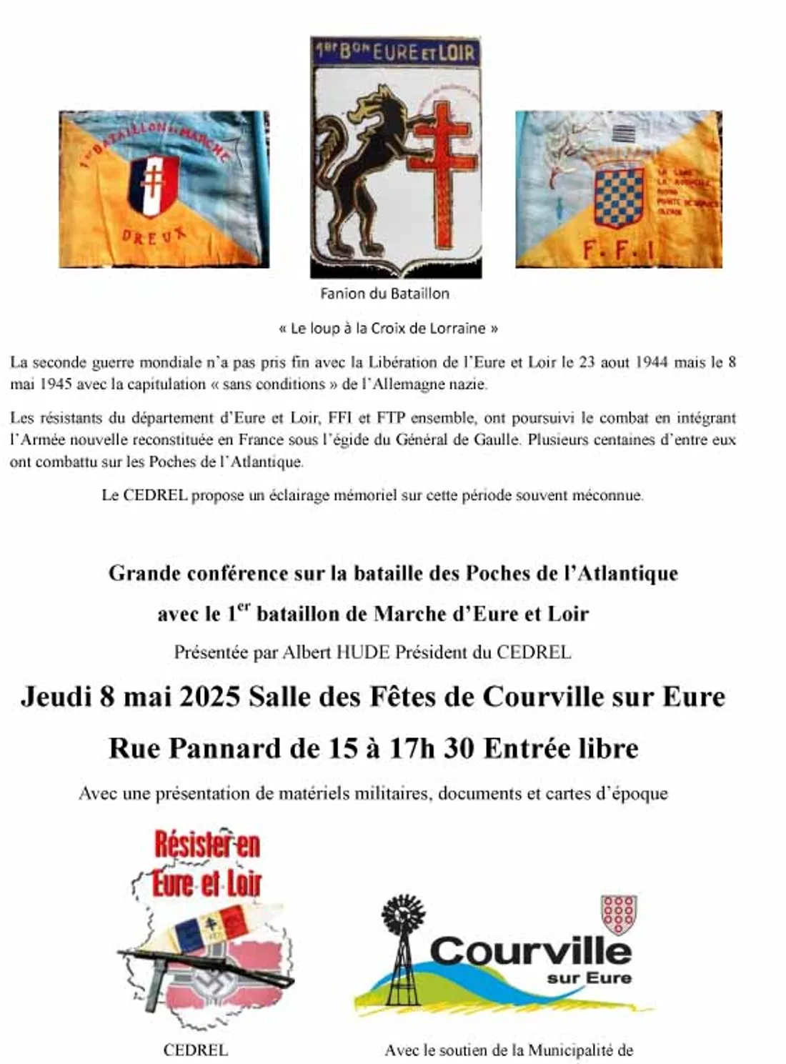 COURVILLE-SUR-EURE - Conférence : Bataille des Poches de l'Atlantique