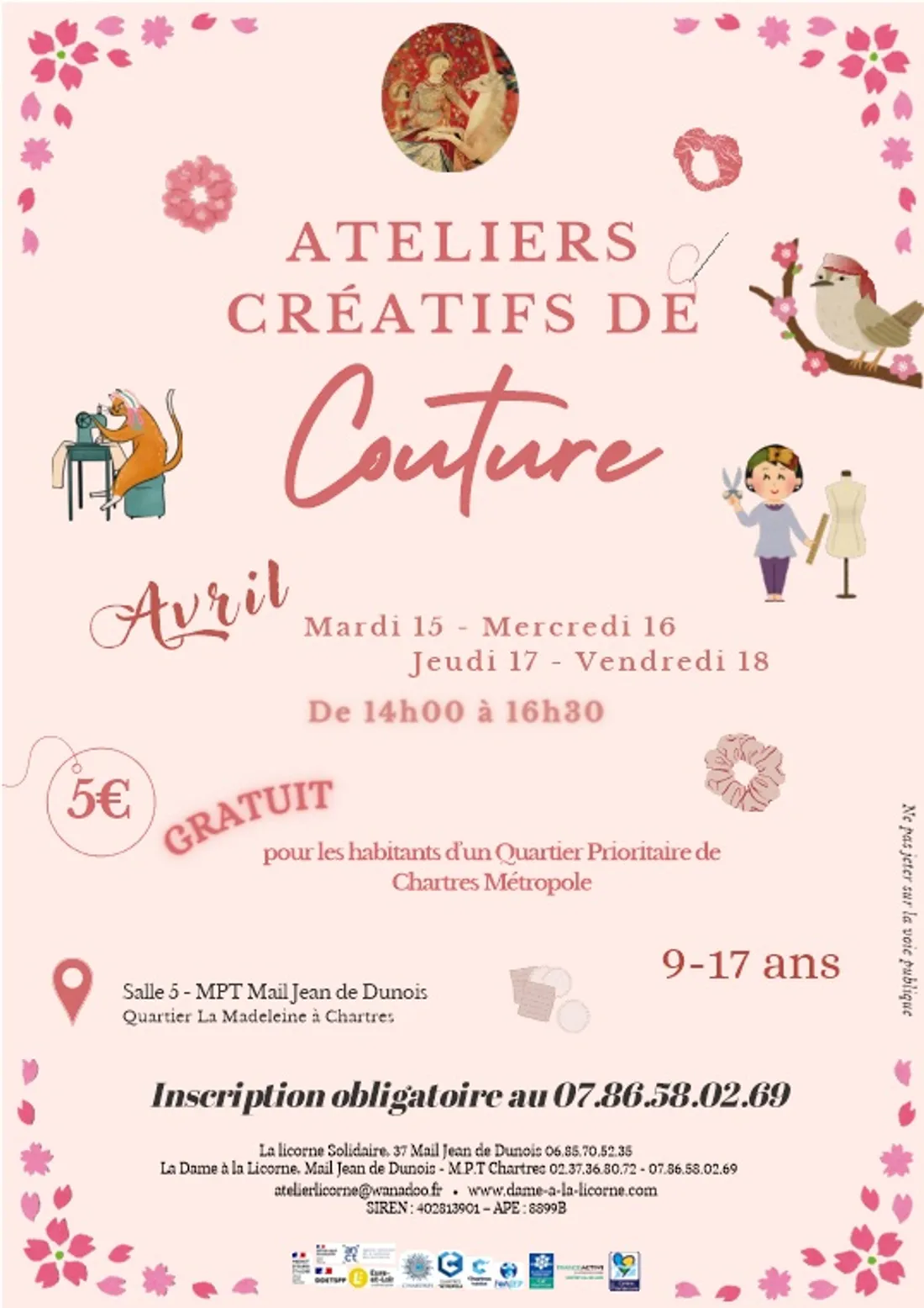 CHARTRES - Ateliers créatifs de couture