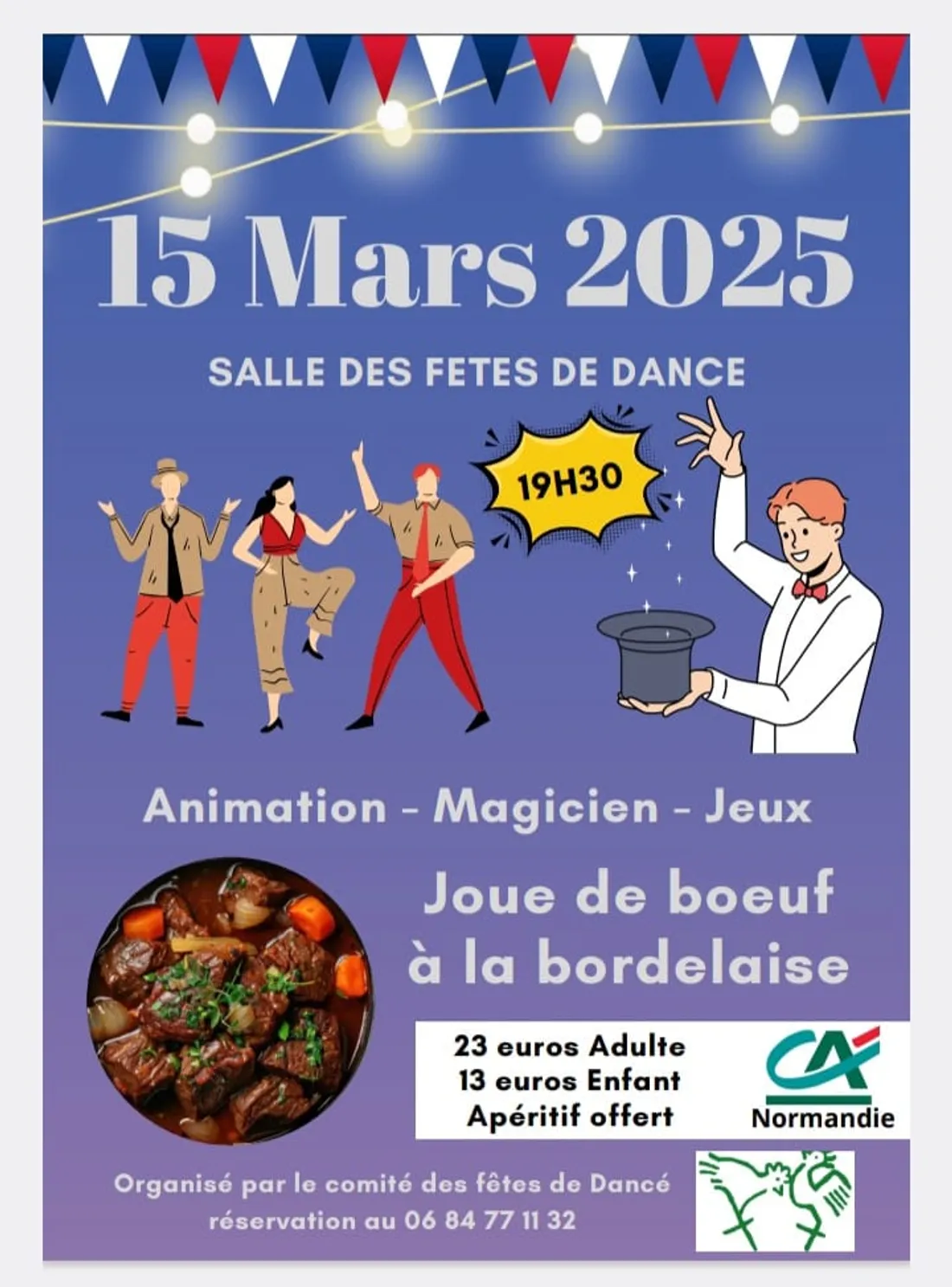 DANCÉ (61) - Repas avec animation du comité des fêtes