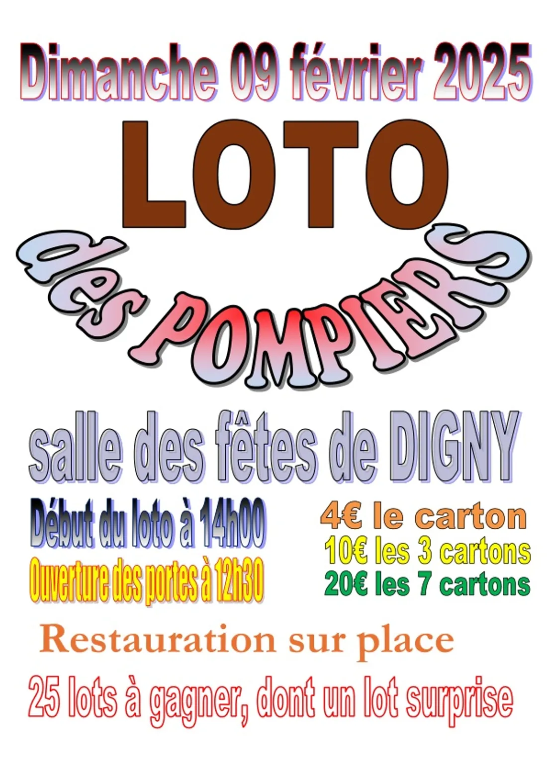 DIGNY - Loto des pompiers