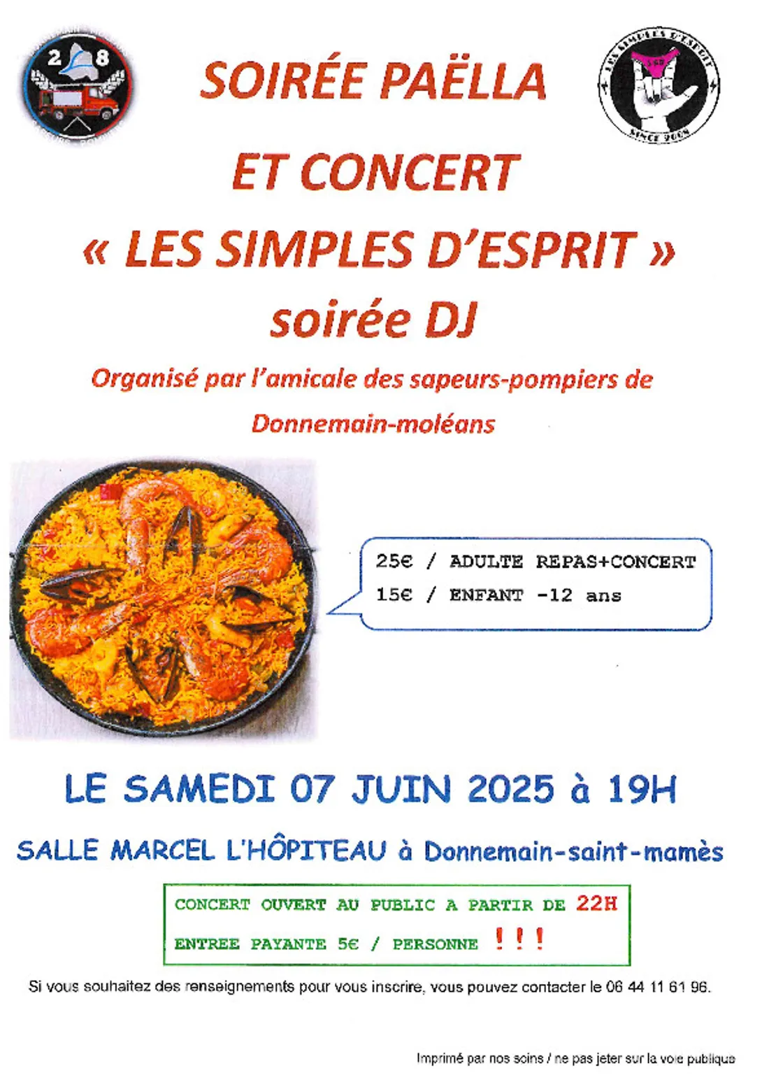 DONNEMAIN - Soirée paëlla et concert
