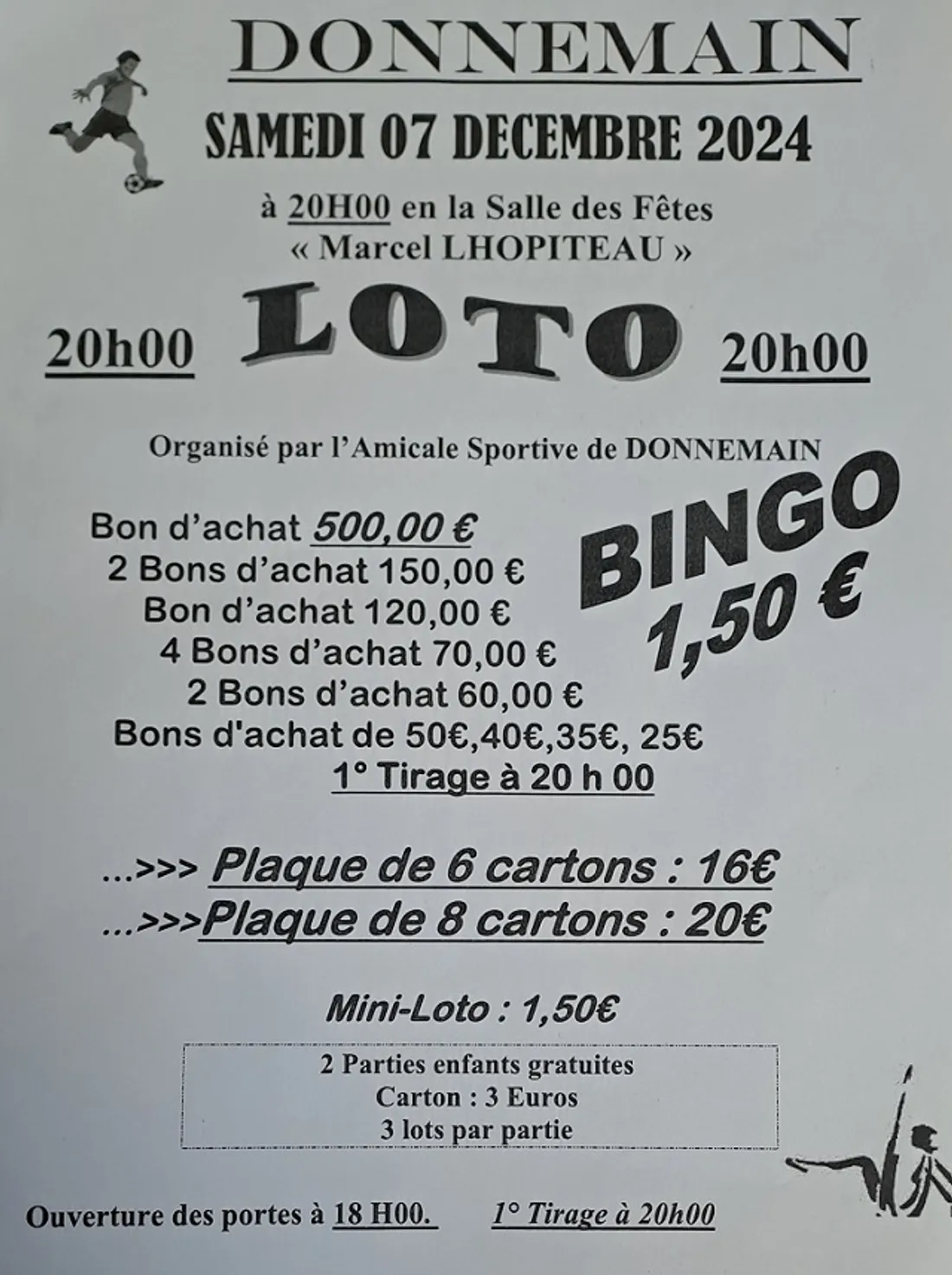 DONNEMAIN - Loto de l'Amicale Sportive