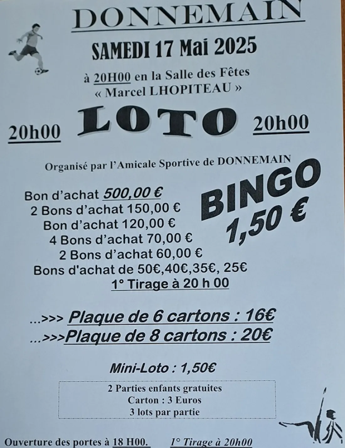 DONNEMAIN - Loto de l'Amicale Sportive
