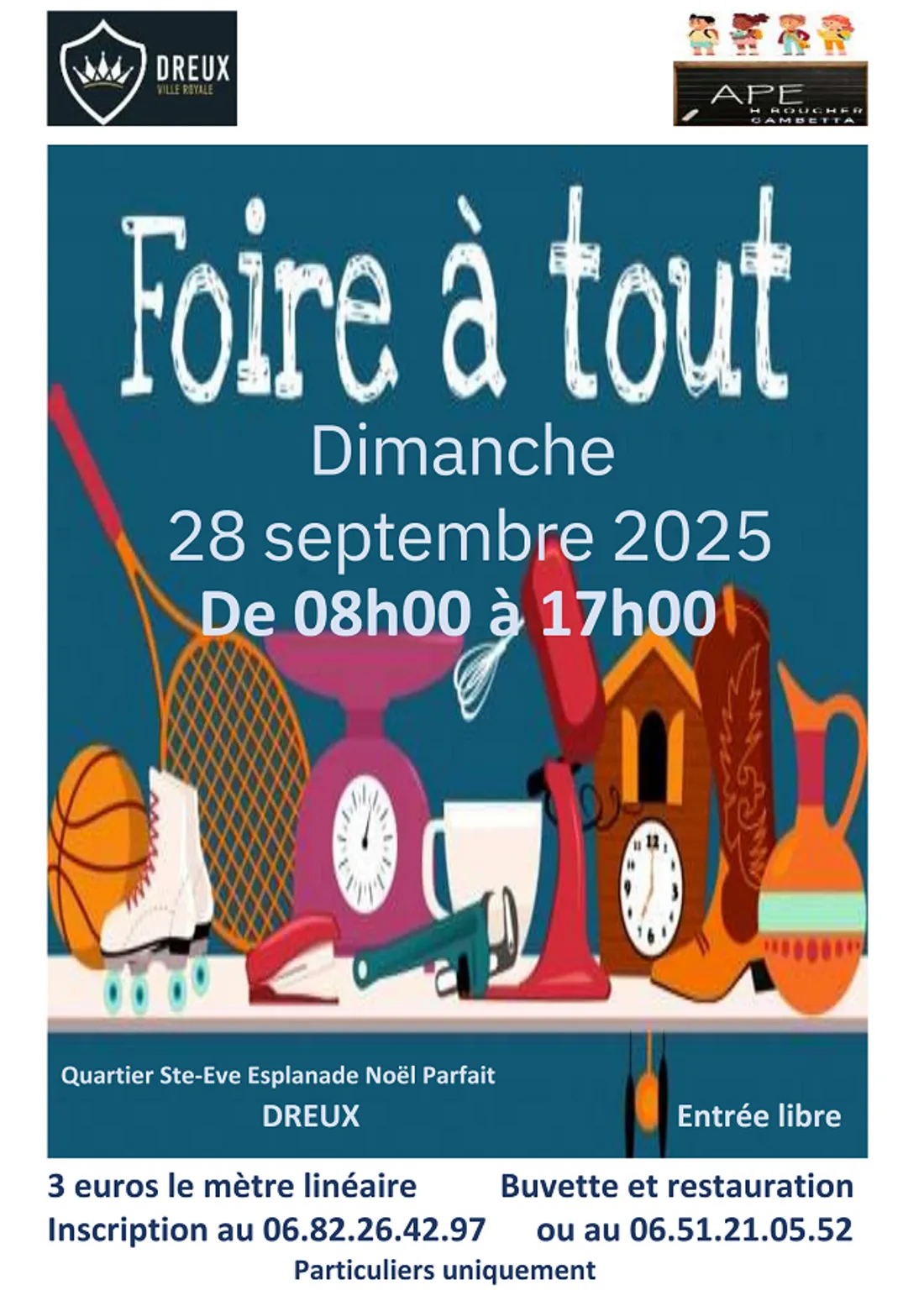 DREUX - Foire à tout de l'APE Hélène Boucher Gambetta