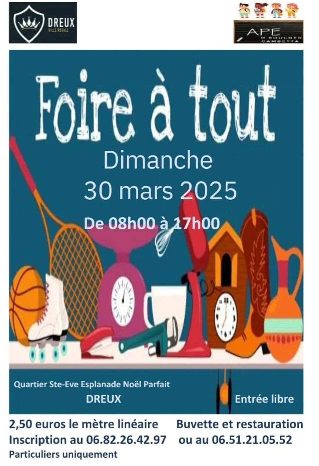 DREUX - Foire à tout de l'APE Hélène Boucher Gambetta
