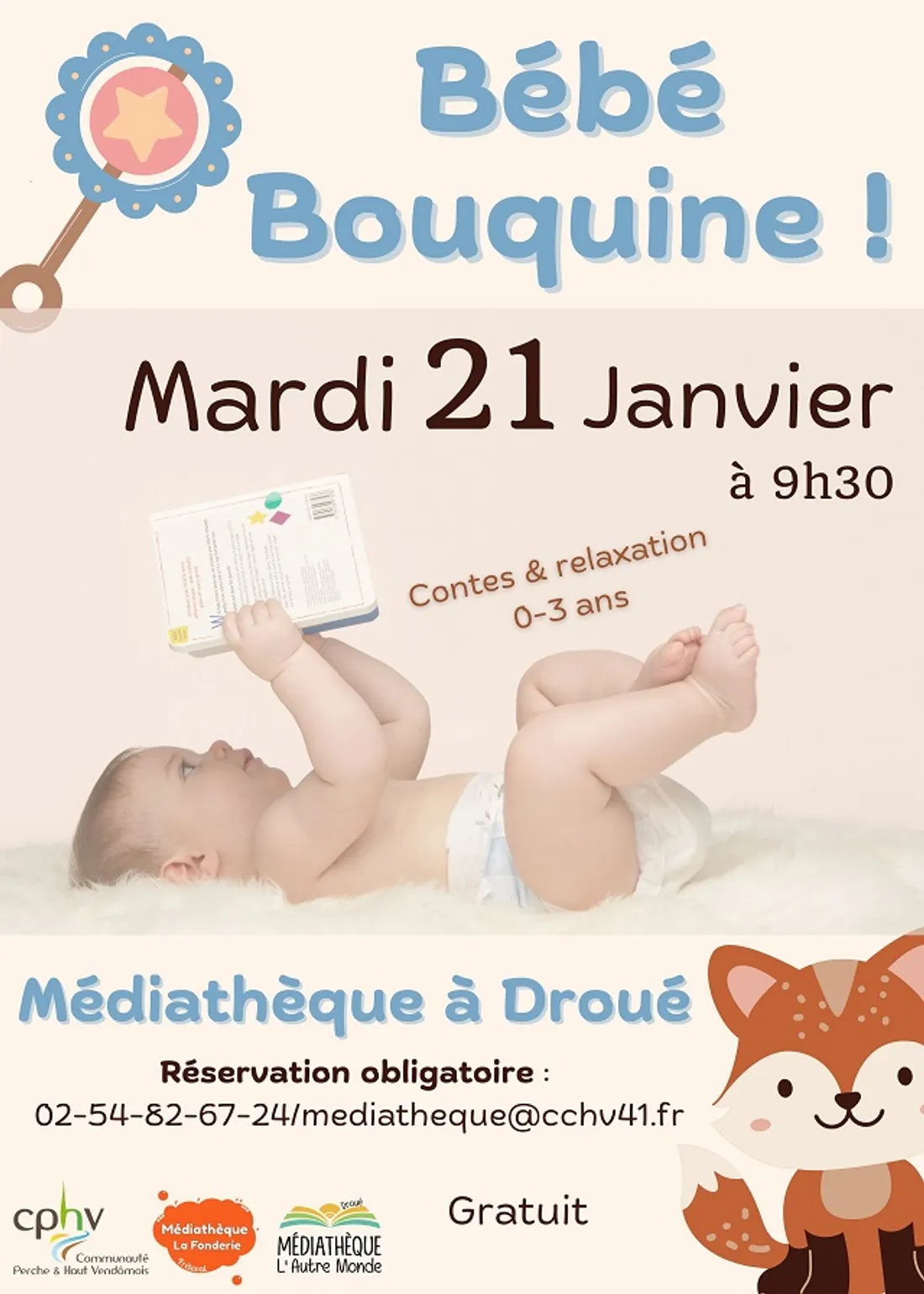 DROUÉ (41) - Bébé bouquine !