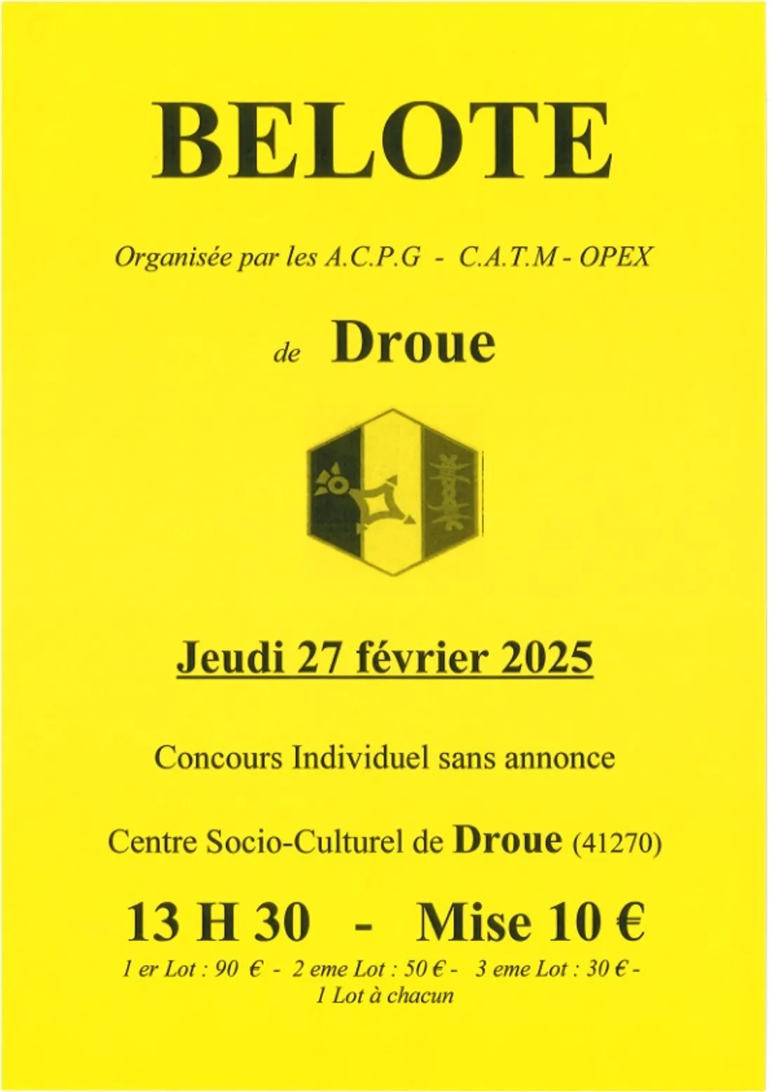 DROUÉ (41) - Concours de belote des ACPG