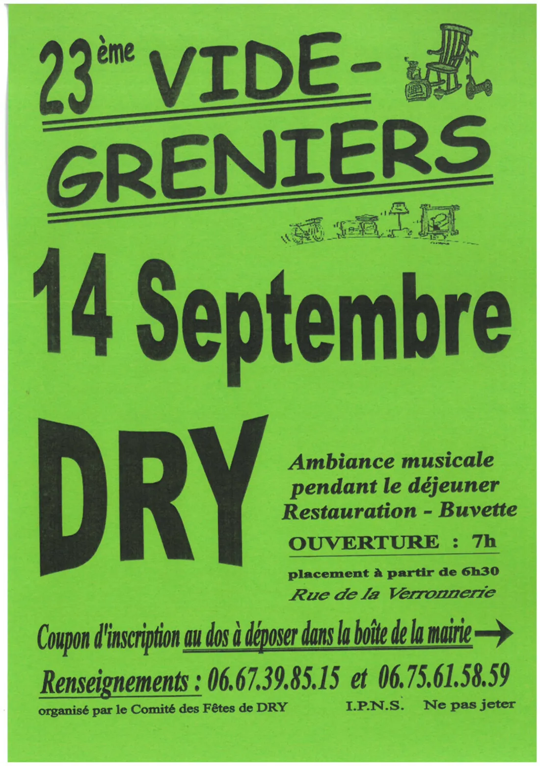 DRY (45) - 23e Vide-greniers du comité des fêtes