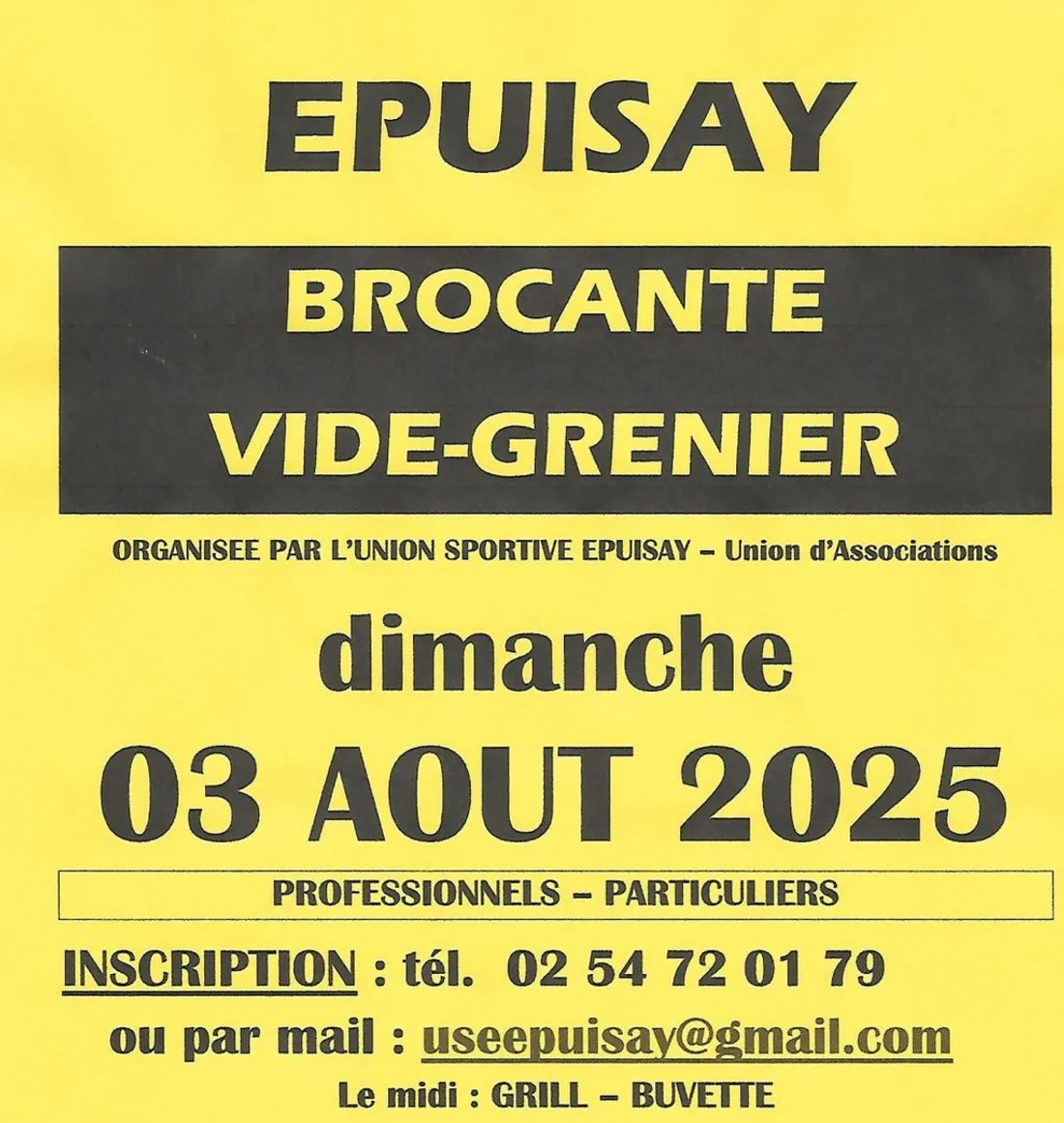 ÉPUISAY (41) - Brocante, Vide-greniers de l'Union Sportive.