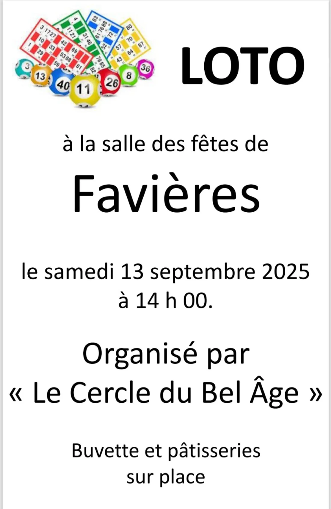 FAVIÈRES - Loto du Cercle du Bel Âge