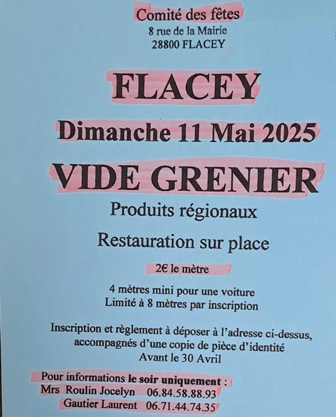 FLACEY - Vide-greniers du comité des fêtes