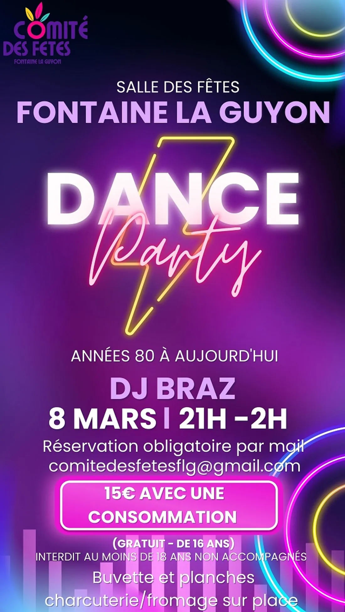 FONTAINE-LA-GUYON - Soirée Dance Party : Les Hits des Années 80 à Aujourd'hui !