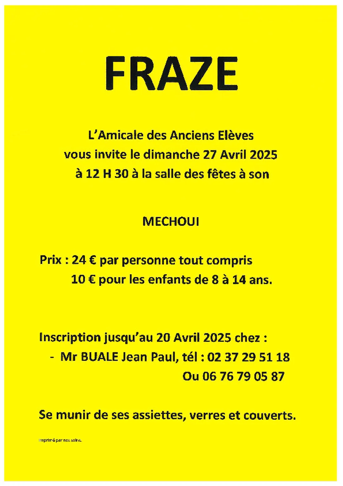 FRAZÉ - Méchoui de l'amicale des Anciens Élèves