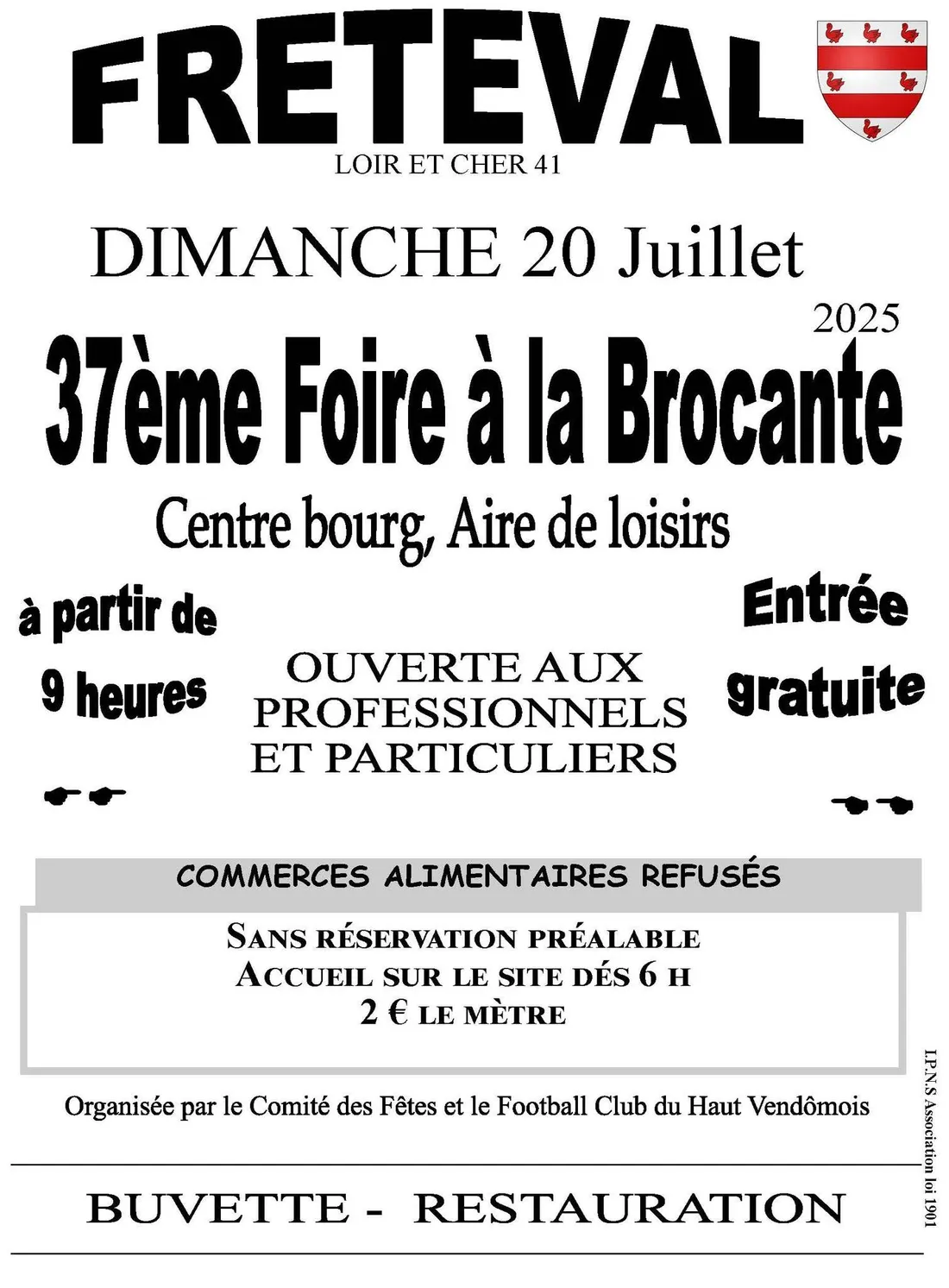 FRÉTEVAL (41) - 37e foire à la brocante