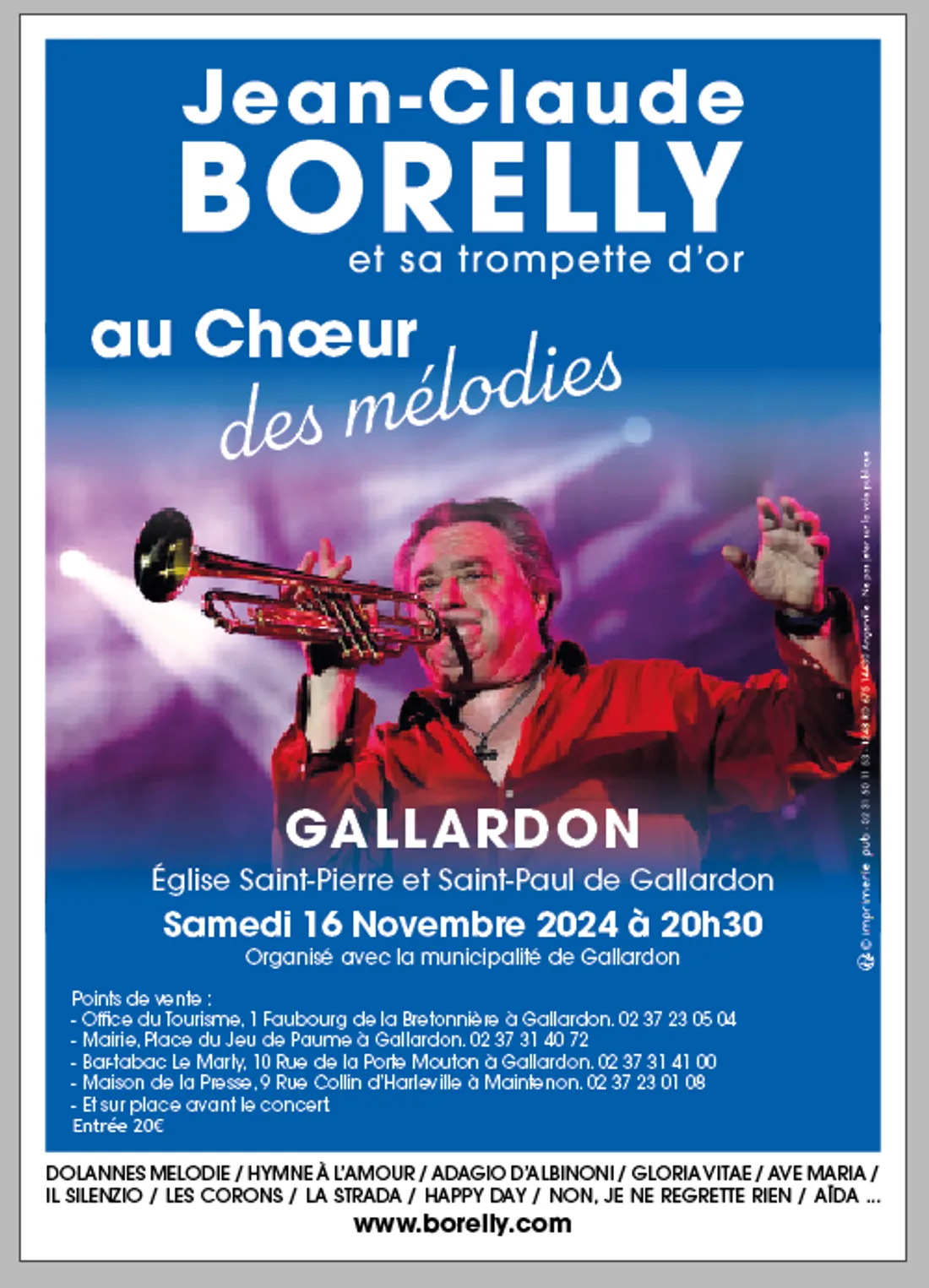 GALLARDON - Concert : Jean-Claude Borelly et sa trompette d'or
