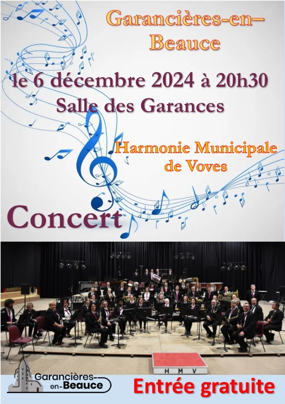 GARANCIÈRES-EN-BEAUCE - Concert de l'Harmonie de Voves