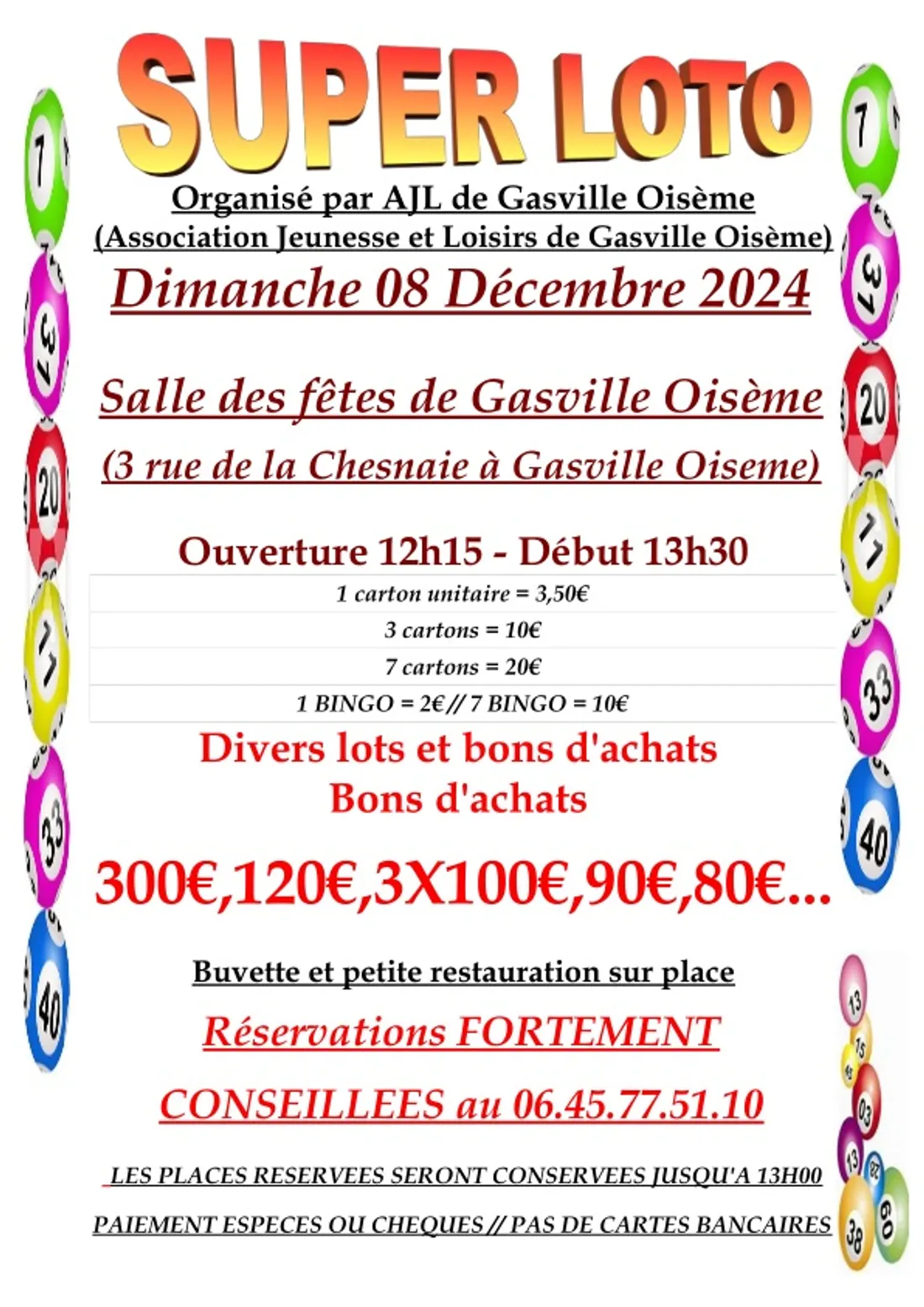 GASVILLE-OISÈME - Loto de l'AJL