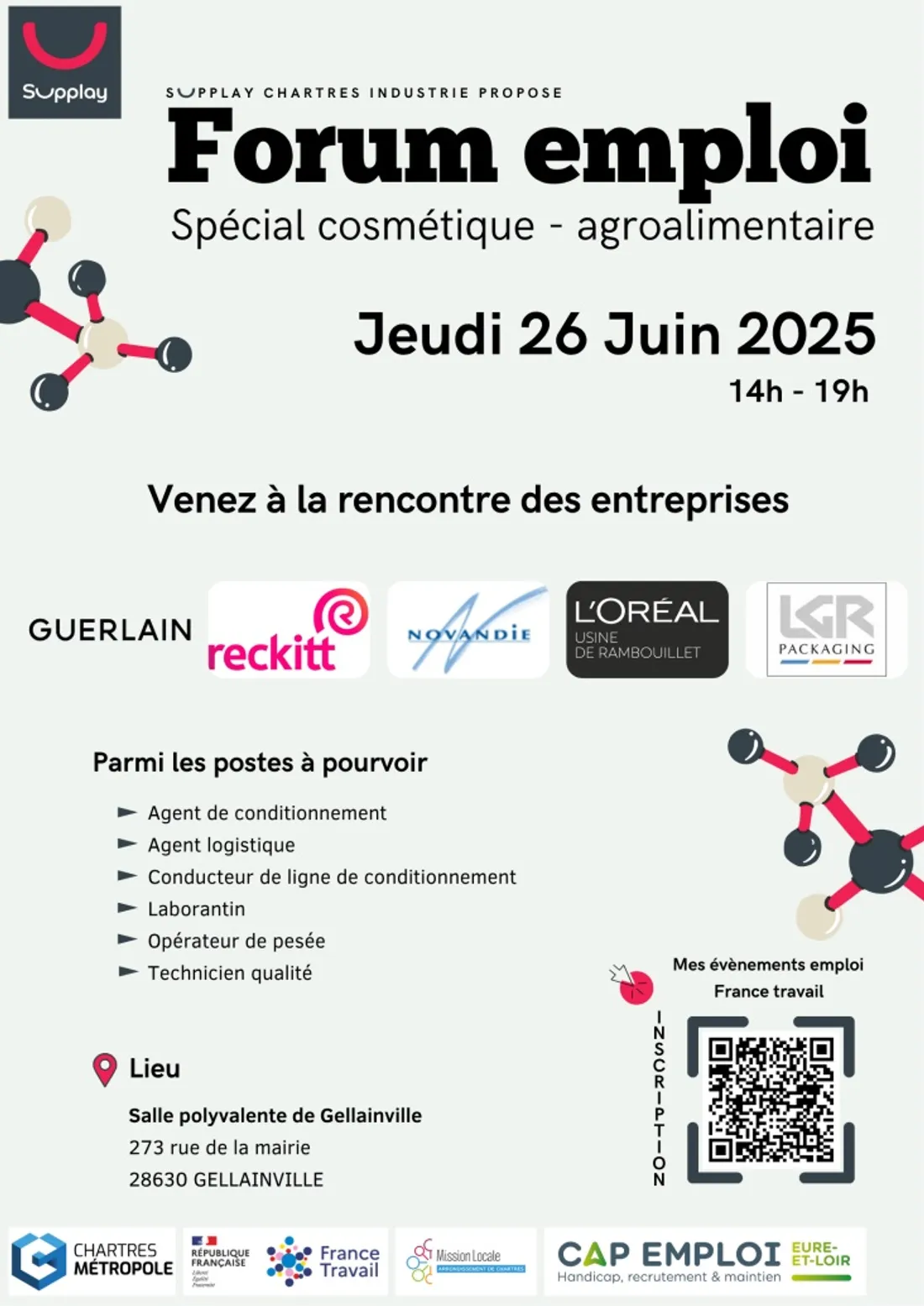 GELLAINVILLE - Forum emploi, spécial cosmétique et agroalimentaire
